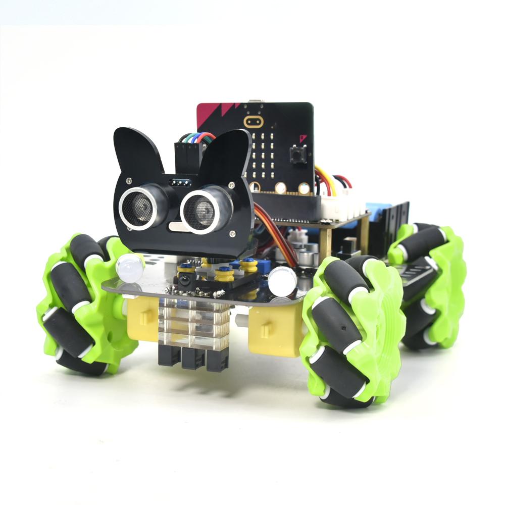 The Mecanum 4WD, with BBC micro:bits, features omnidirectional wheels and obstacle avoidan