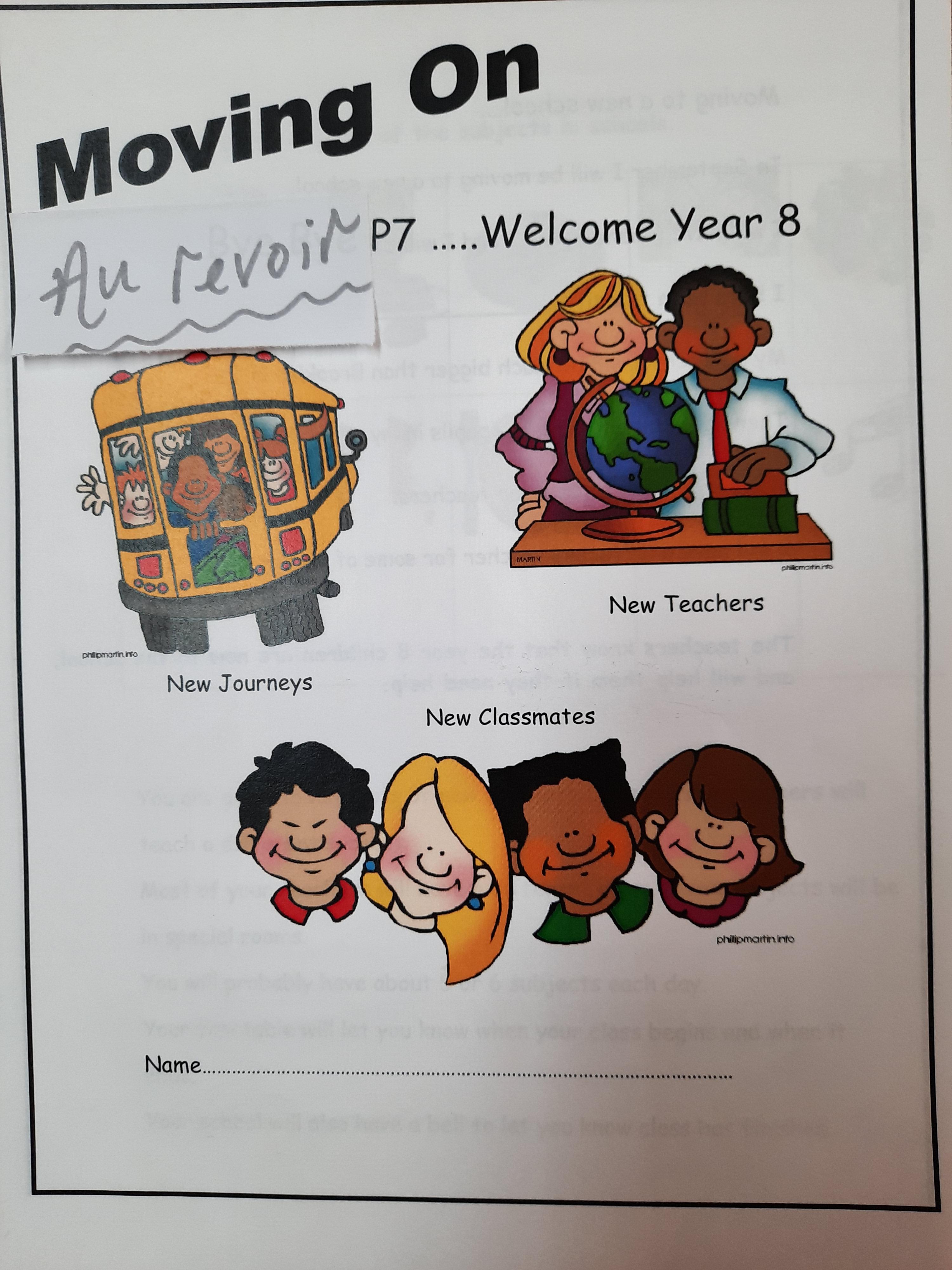 Transition Booklet Cover Page