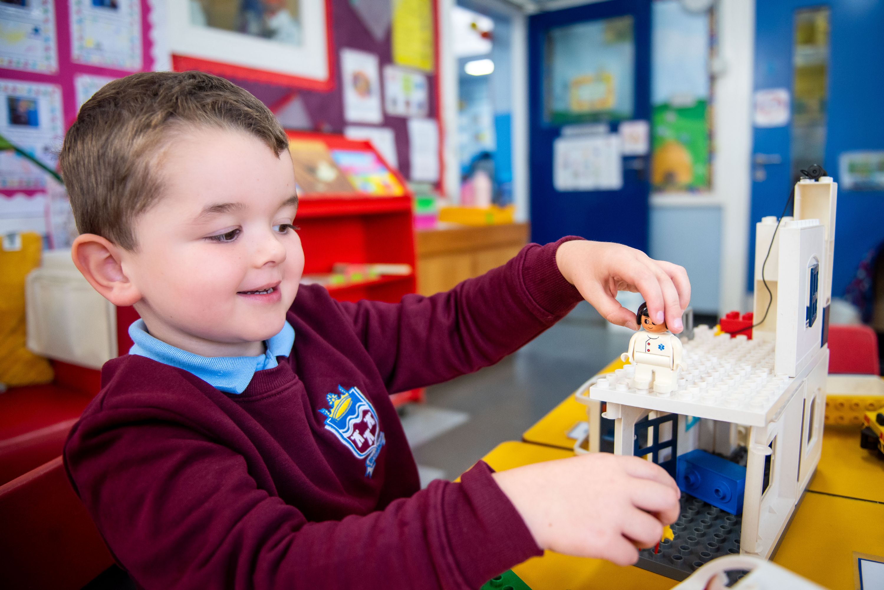 School child playing